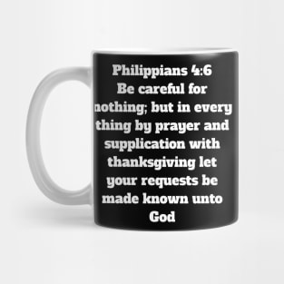 Philippians 4:6 King James Version Bible Verse Typography Mug